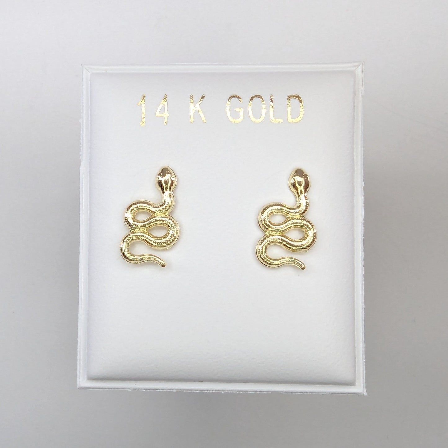 Snake Stud Earrings 14k Yellow Gold