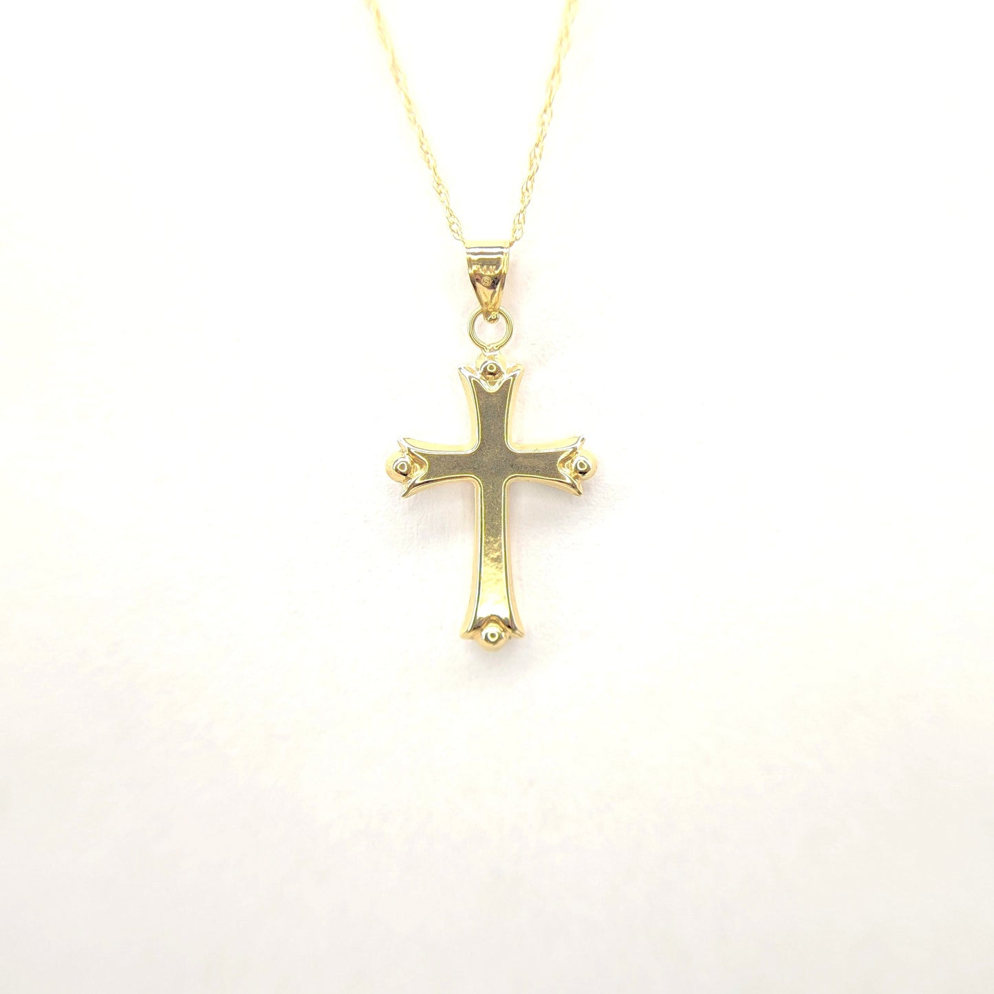 3 Tone Reversible Cross Necklace 14k Yellow Gold Rose Gold White Gold
