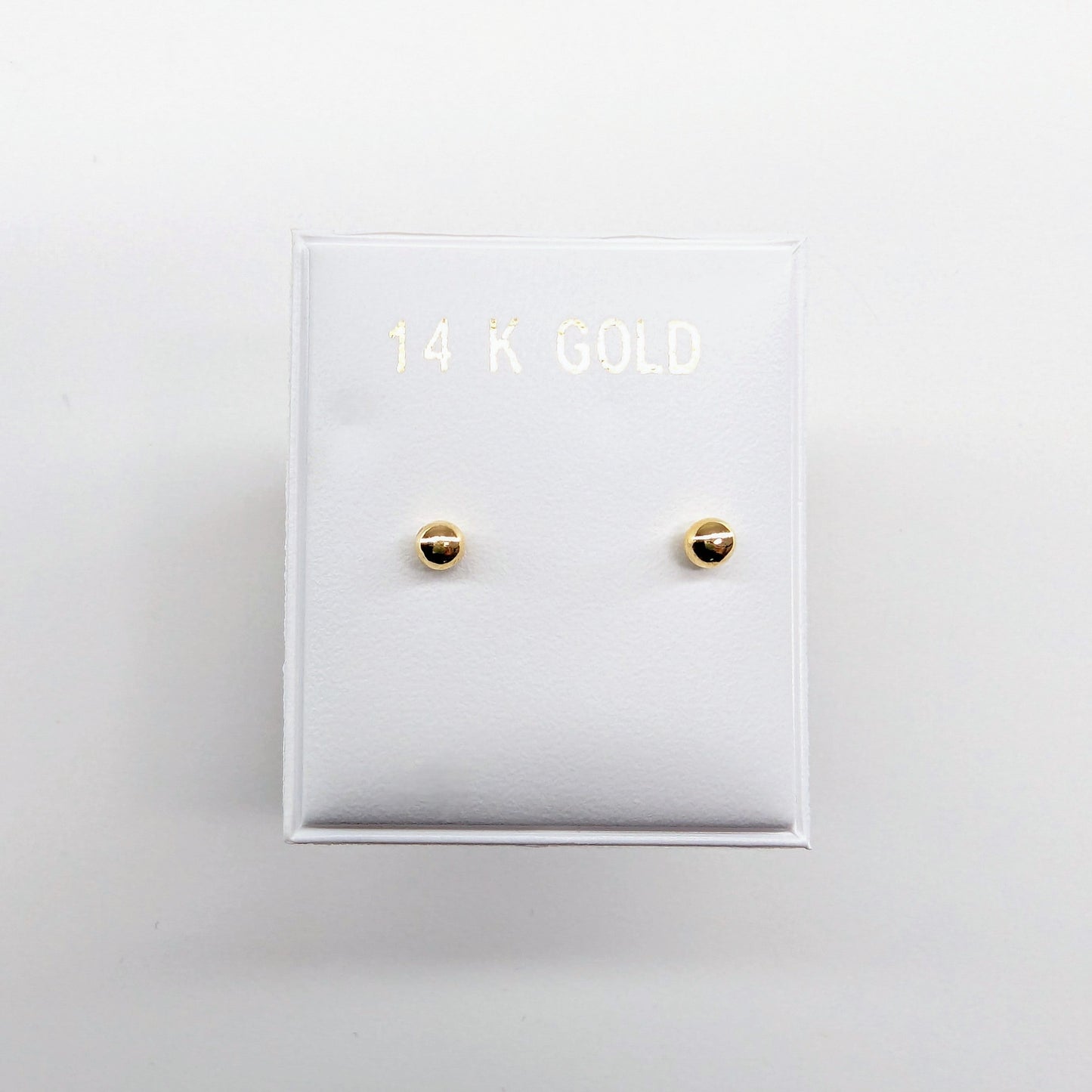3mm Ball Stud Earrings 14k Yellow Gold