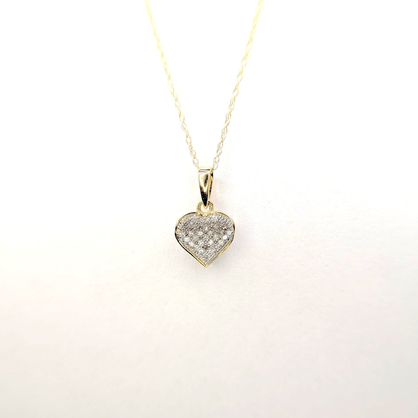 1/10 CTW Diamond Heart Necklace 10k Yellow Gold