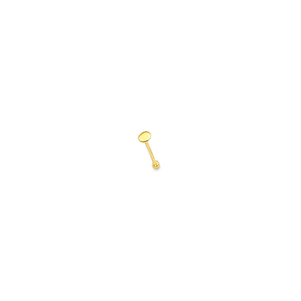 14k Yellow Gold Flat Circle Nose Stud