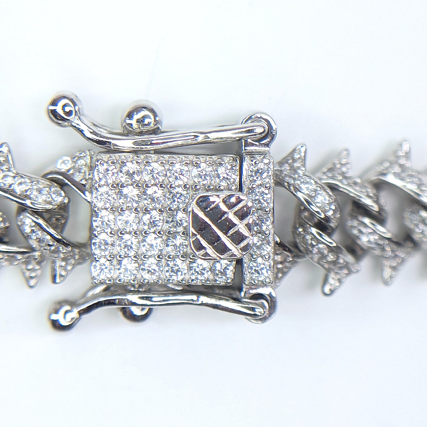 Spiked Cuban link Sterling Silver 925 Bracelet