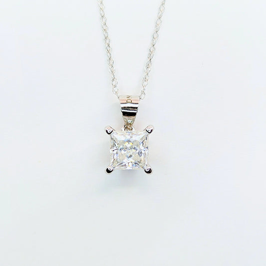 1.50 CTW Moissanite Sterling Silver 925 Necklace