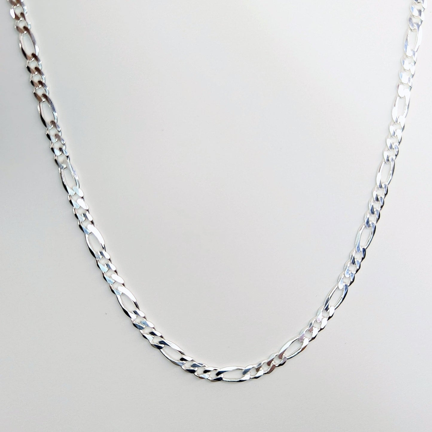 18 inch Figaro Chain White Italy Sterling Silver 925