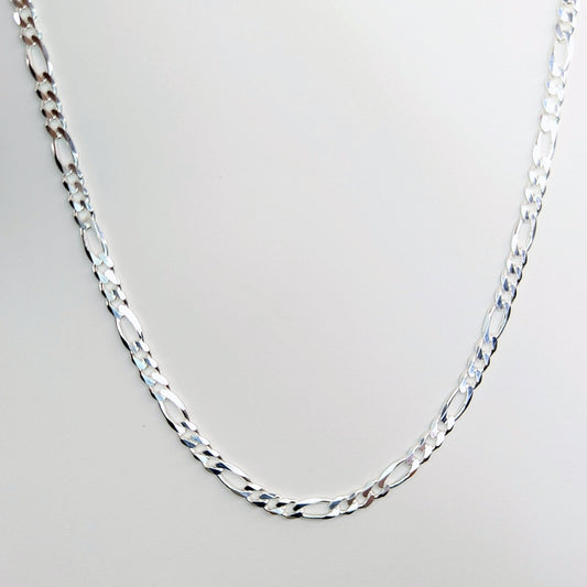 18 inch Figaro Chain White Italy Sterling Silver 925
