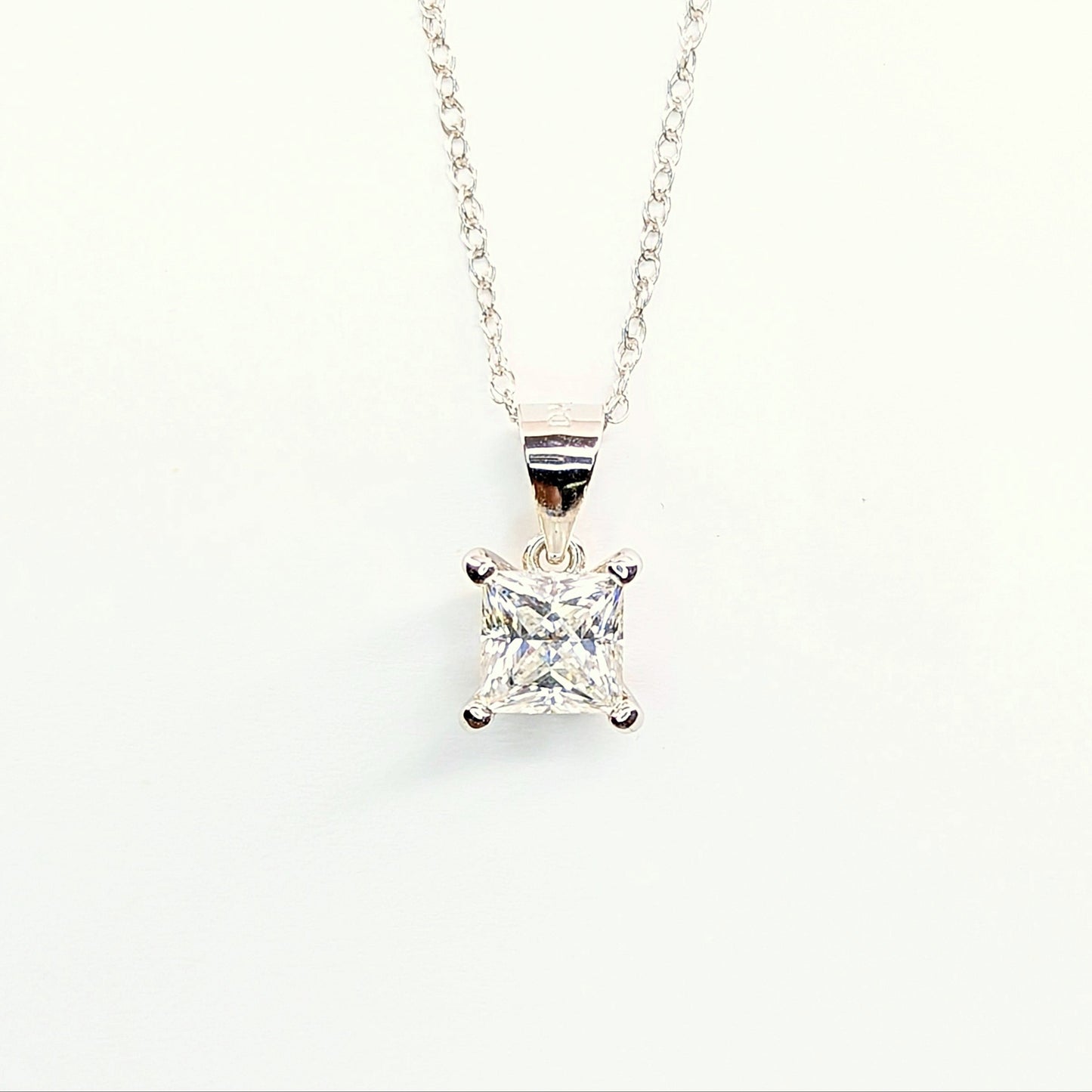 1 CTW Moissanite Sterling Silver 925 Necklace