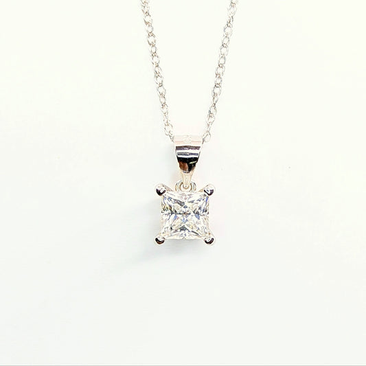 1 CTW Moissanite Sterling Silver 925 Necklace