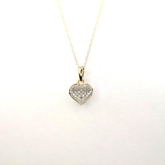 1/10 CTW Diamond Heart Necklace 10k Yellow Gold