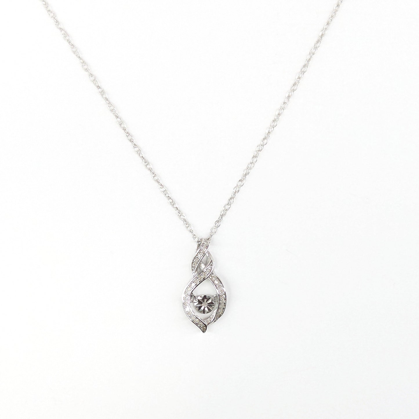 Floating Diamond .10 CTW Necklace 925 Sterling Silver