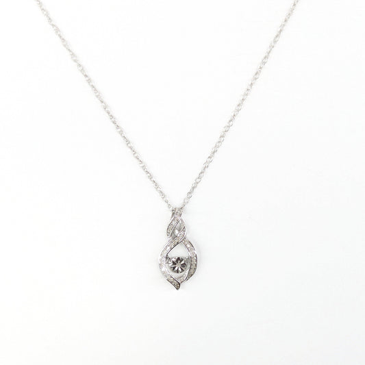 Floating Diamond .10 CTW Necklace 925 Sterling Silver