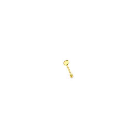 14k Yellow Gold Flat Circle Nose Stud