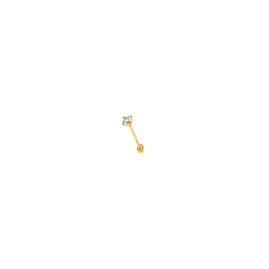 14k Yellow Gold CZ Nose Stud