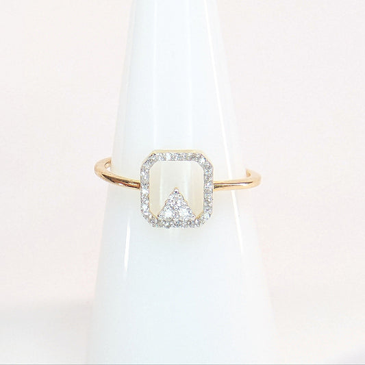 1/8 CTW Natural Diamond Octagon Ring 10k Yellow Gold