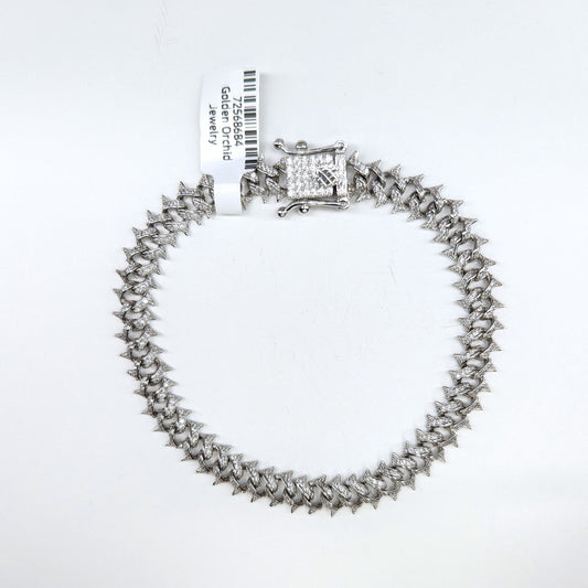 Spiked Cuban link Sterling Silver 925 Bracelet